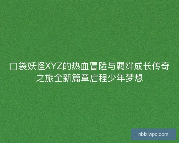 口袋妖怪XYZ的热血冒险与羁绊成长传奇之旅全新篇章启程少年梦想